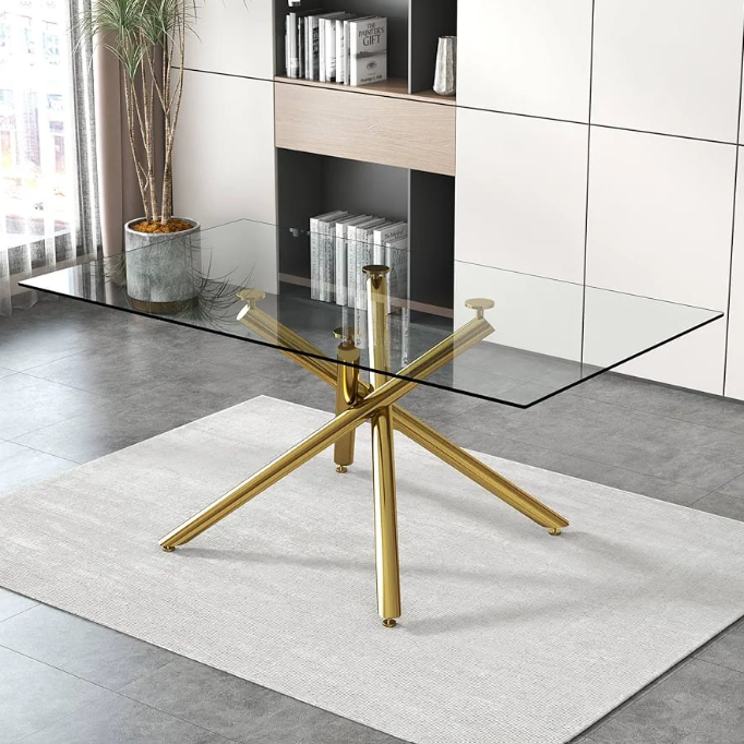 Glass dining table for 6-8 Seater