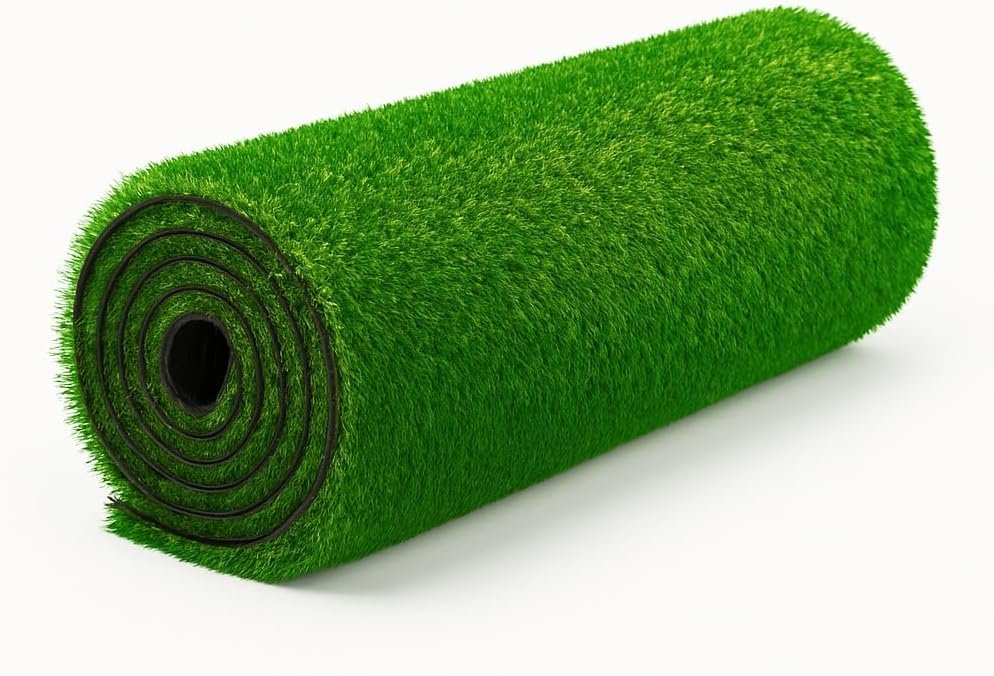 25mm Artificial Grass (Carpet) Plastic Rectangle Shape  (25m x 2 m, Green)