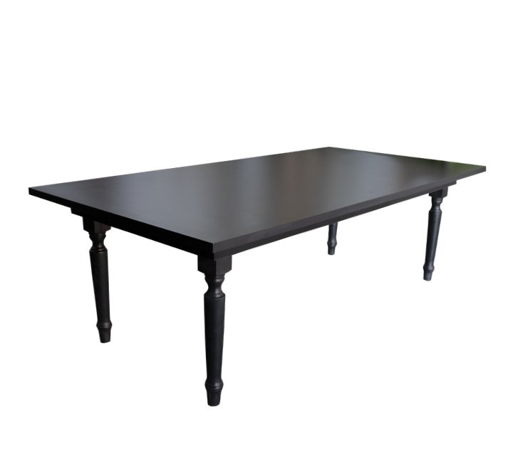 Black Rectangular Wooden Gloss Tables 2.4 x1.2 meters 10 seater
