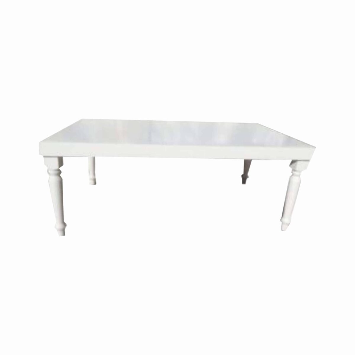 White Rectangular Wooden Gloss Tables 2.4 x1.2 meters 10 seater
