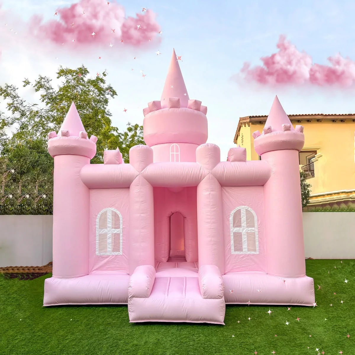 Pink Bounce House Inflatable Castle For Sale