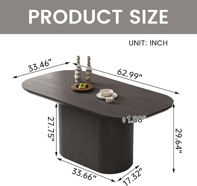 Heavy Duty White Rectangular Large Dining Kitchen Table for 4-8, White,Black, Cream White