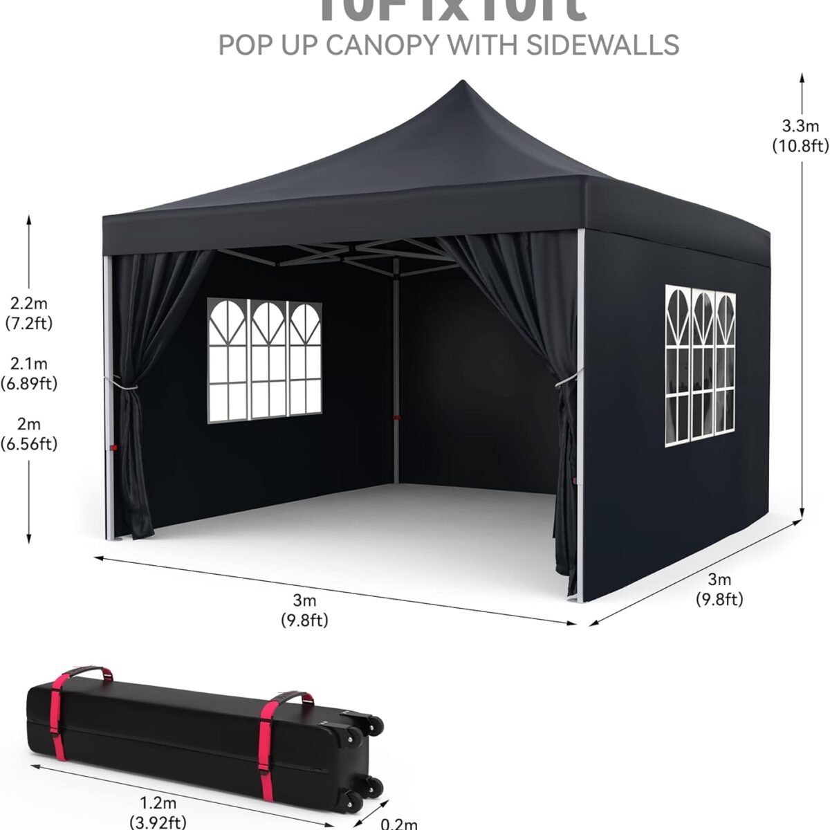GDY 12x12 Pop Up Gazebo Canopy Tent with 4 Sidewalls For Sale