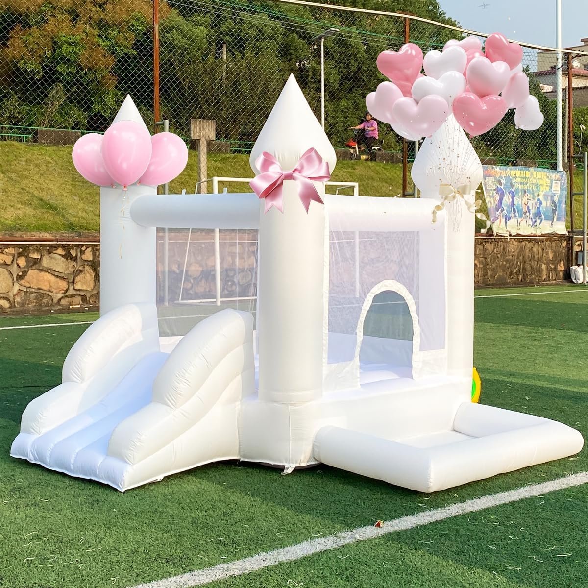 9x9x7FT White Jumper Bouncy Castle Inflatable Toddler for Kids Party For Sale