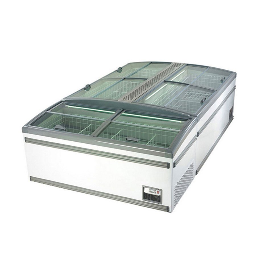 Auto Defrost Double Door Deep Freezer Commercial Display Freezer for Supermarket