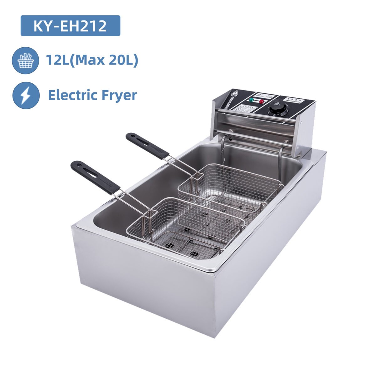 12L Commercial Large Capacity One Tank Two Basket Electric Chicken Tenders Fryer Chips Fryer