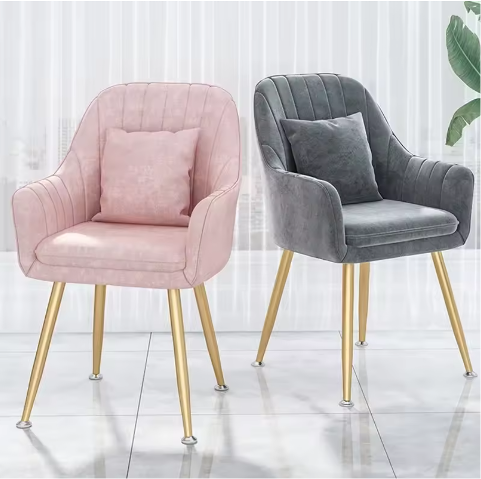Nordic Luxury Modern Dining Chair Ins Internet Celebrity Manicure Makeup Chair Relaxing Backrest Ergonomic Chair Furniture