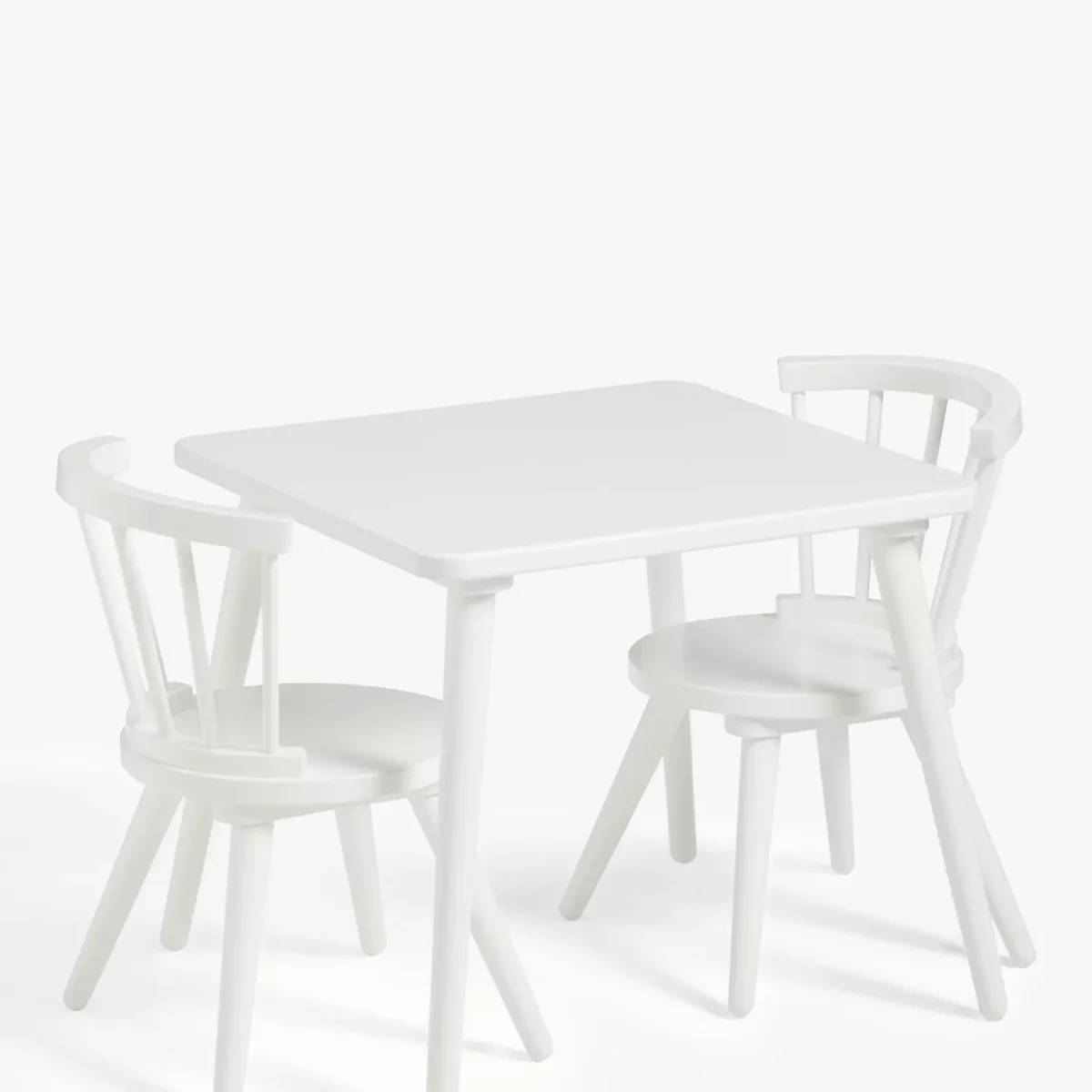 White Kid's Spindle Table and Chairs Set