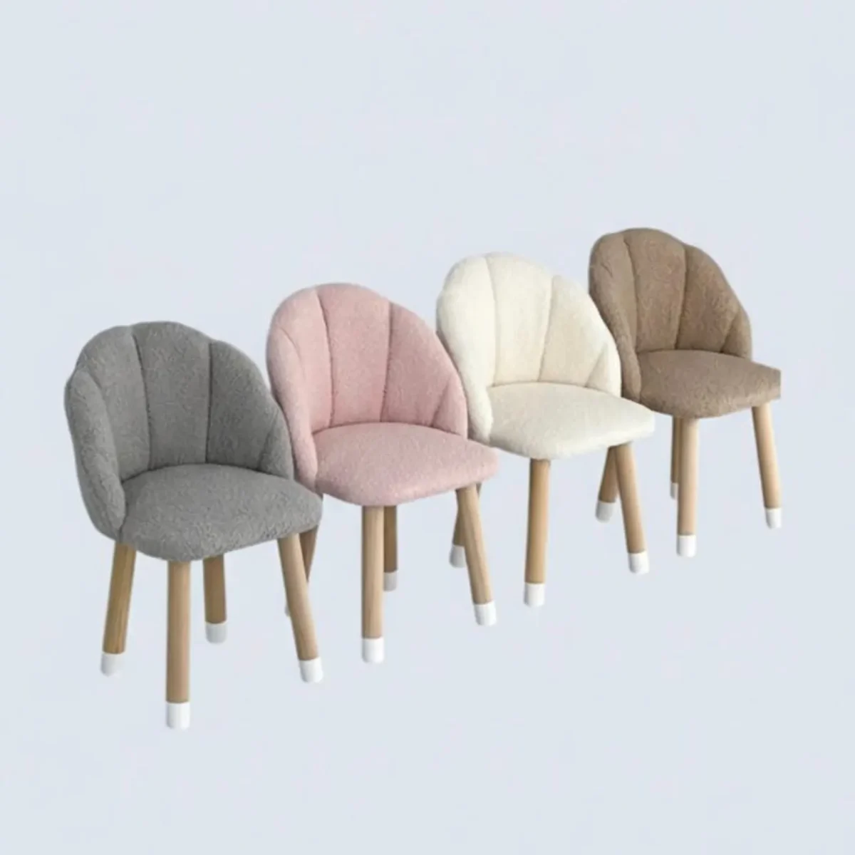 Wooden Soft Baby Sherpa Chair for Kids Room Nursery Decor,
